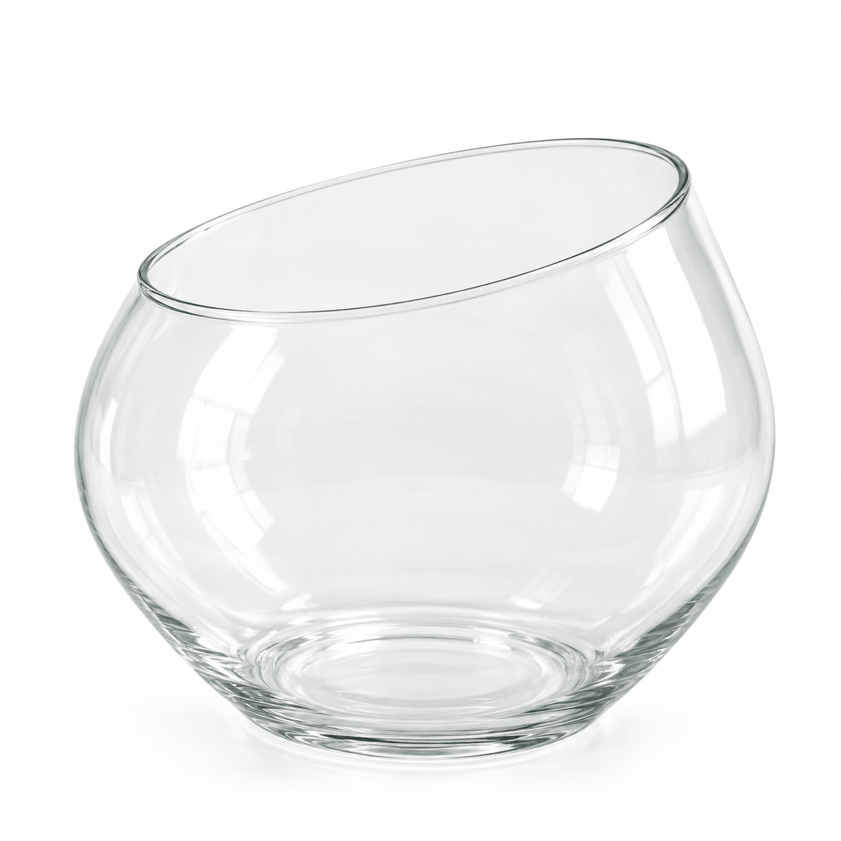 Slanted-Rim Glass Terrarium Bowl