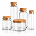 Cylindrical Glass Terrarium Containers with Cork Stoppers