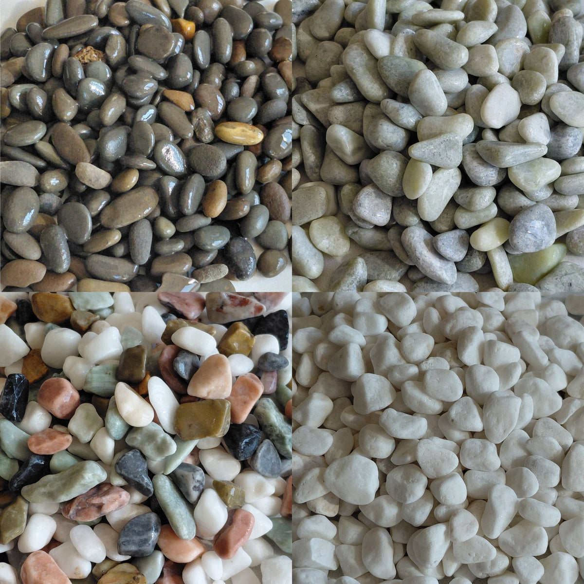 White decorative mosaic for terrariums, 6–8 mm grain size