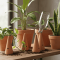 Clay watering spikes for slow, passive watering of houseplants and open containers. Natural, reusable, and easy to use.