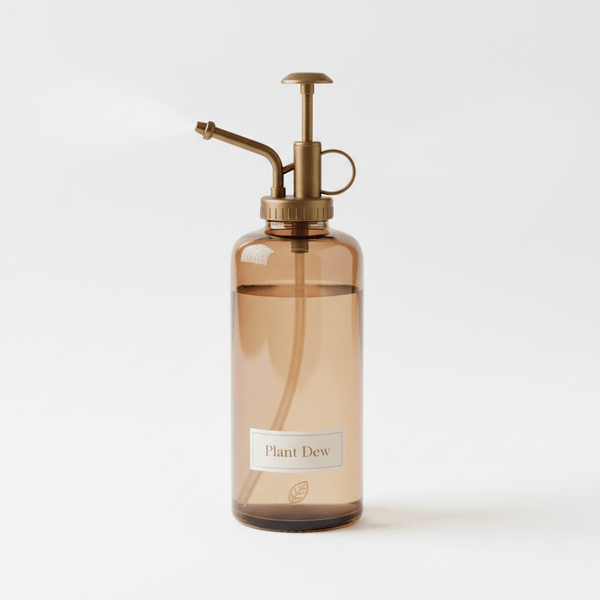 Glass spray bottle for gentle misting of terrariums and plants. Designed for controlled moisture and calm care routines.