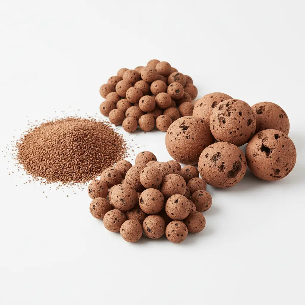 LECA clay pebbles for terrariums in three grain sizes