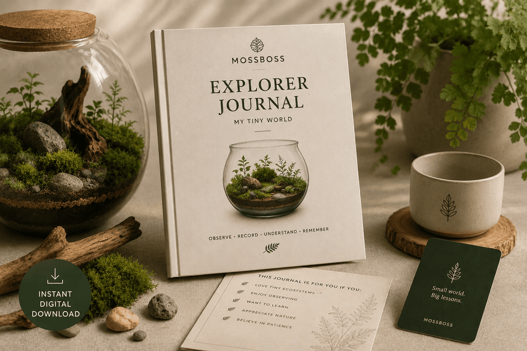 MossBoss Explorer Journal with a terrarium – digital terrarium journal