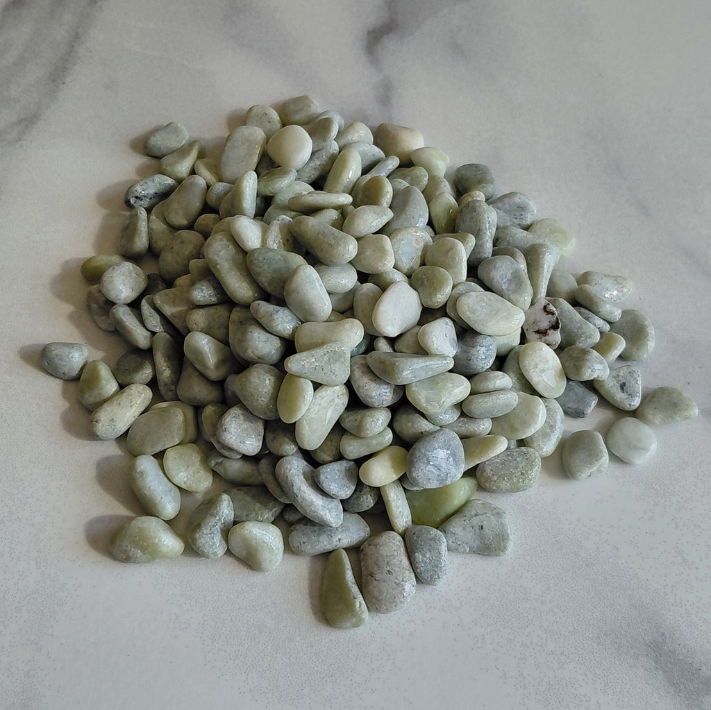 Small stones on a marble surface