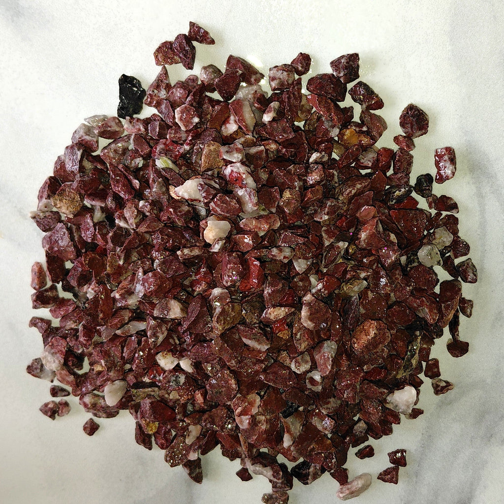 Red decorative mosaic for terrariums and decorative paths