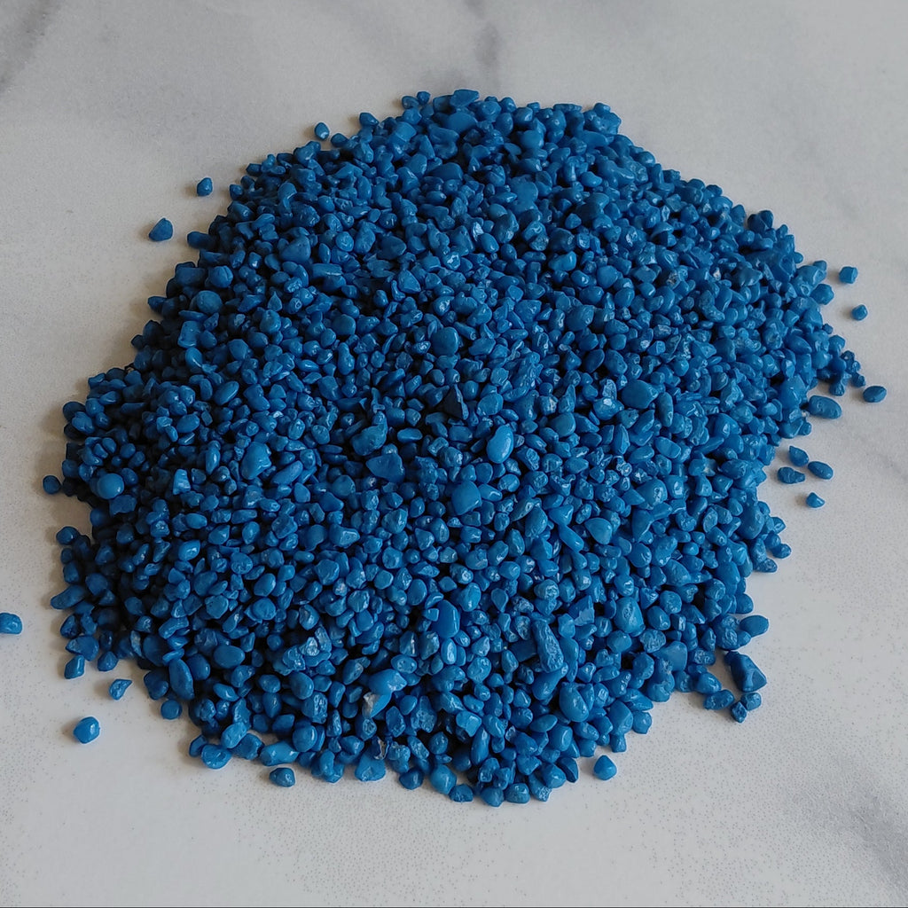 Blue decorative gravel for terrariums and miniature landscapes
