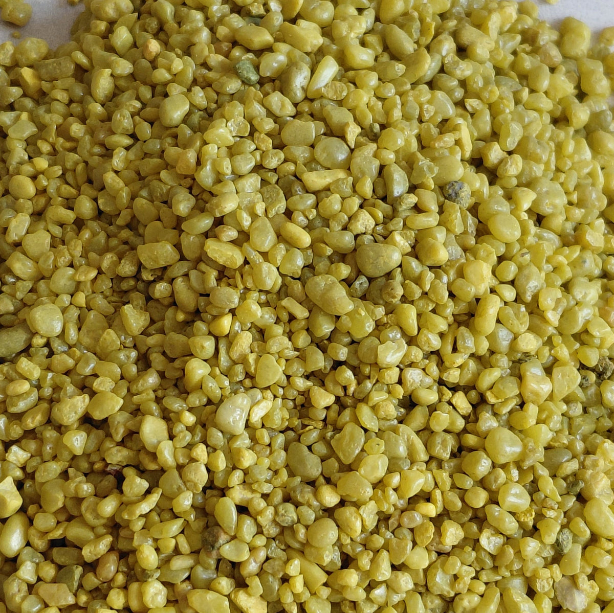 Yellow decorative gravel for terrariums and natural compositions
